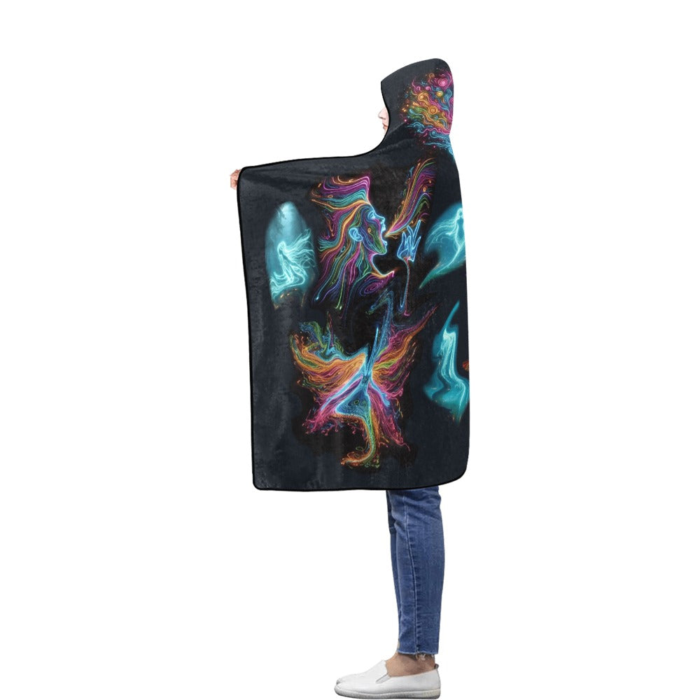 “Ethereal” Flannel Hooded Blanket 50''x60''