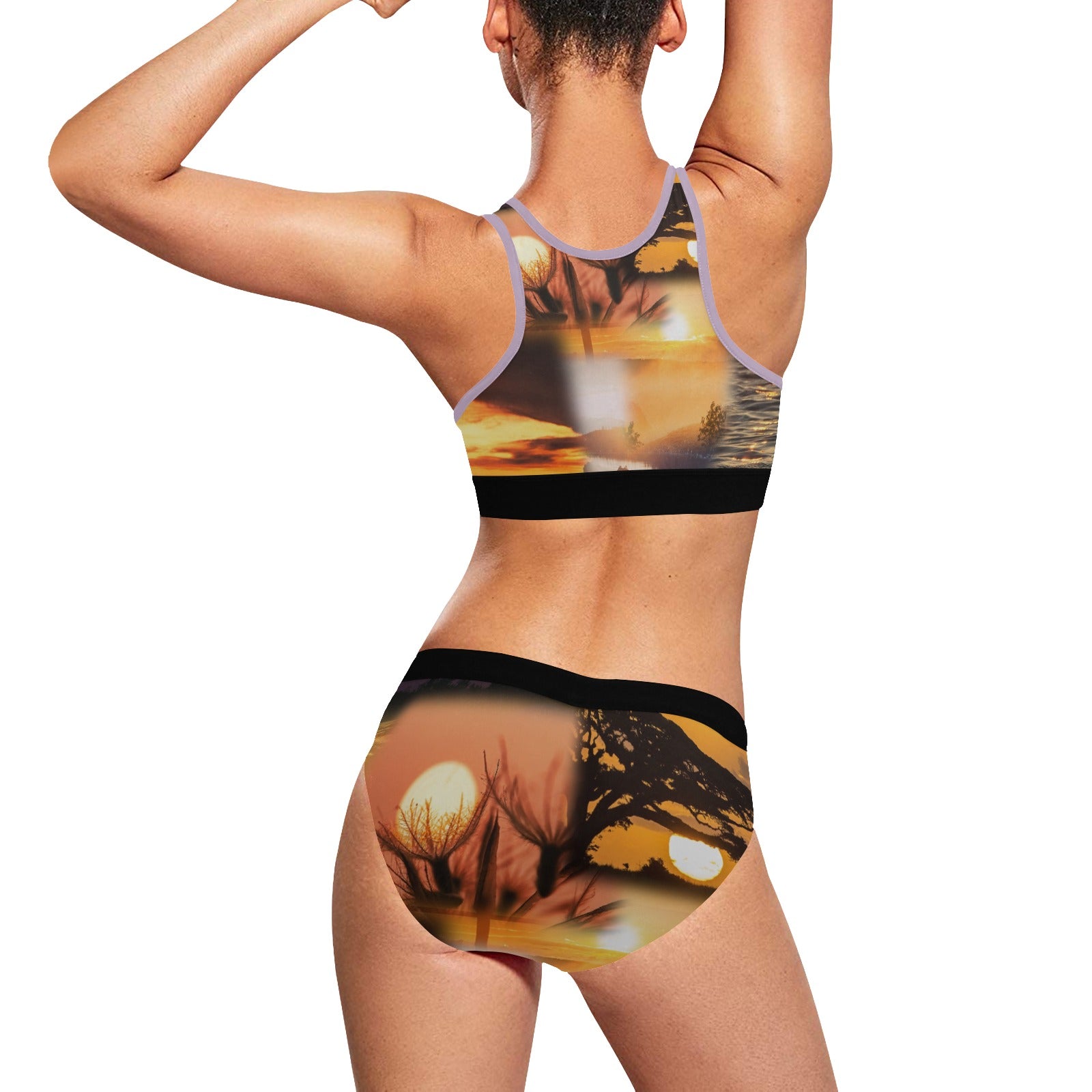 “Soothing Sunrises” Women's Sports Festival Set – Top and Booty Shorts