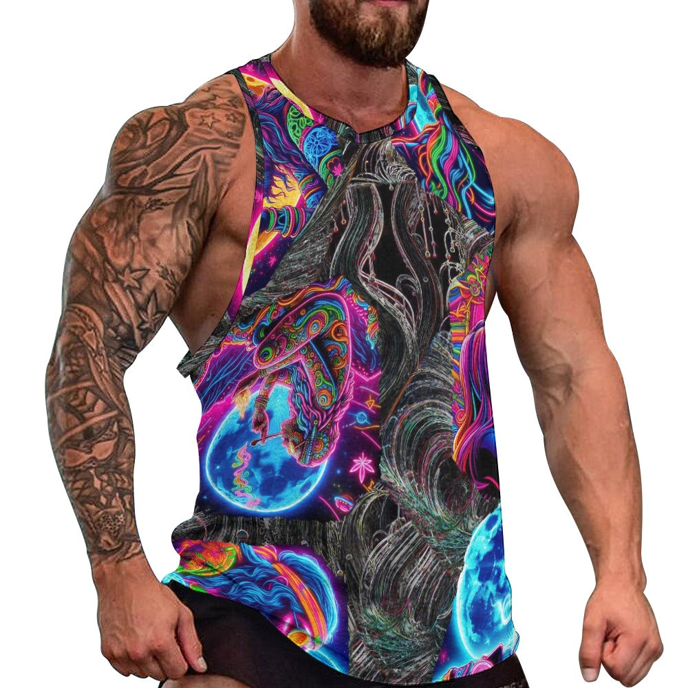 "Moonlight Toking Psychedelic Hippies” Muscle Tank Top