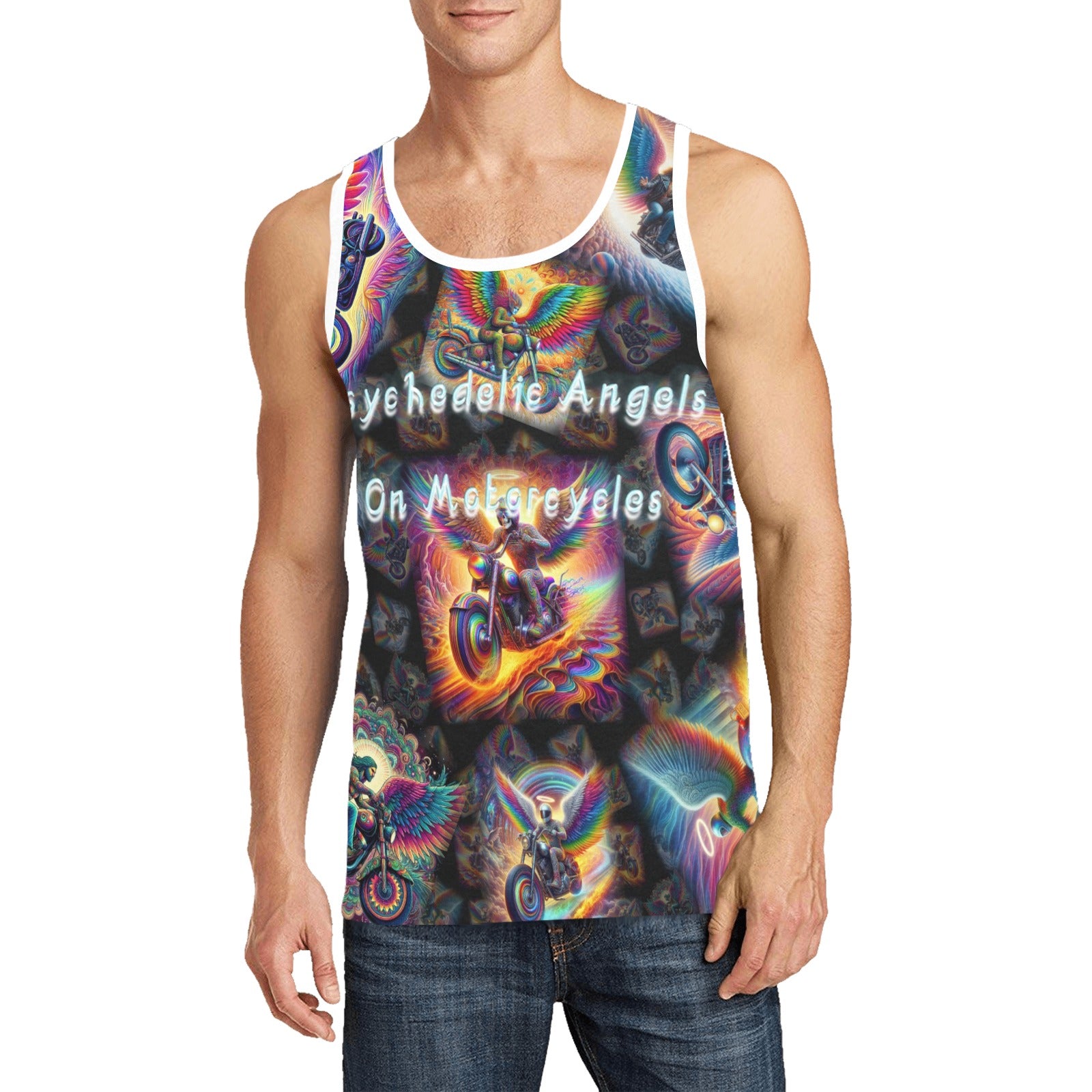 “Psychedelic Angels on Motorcycles“ Men's Standard Tank Top