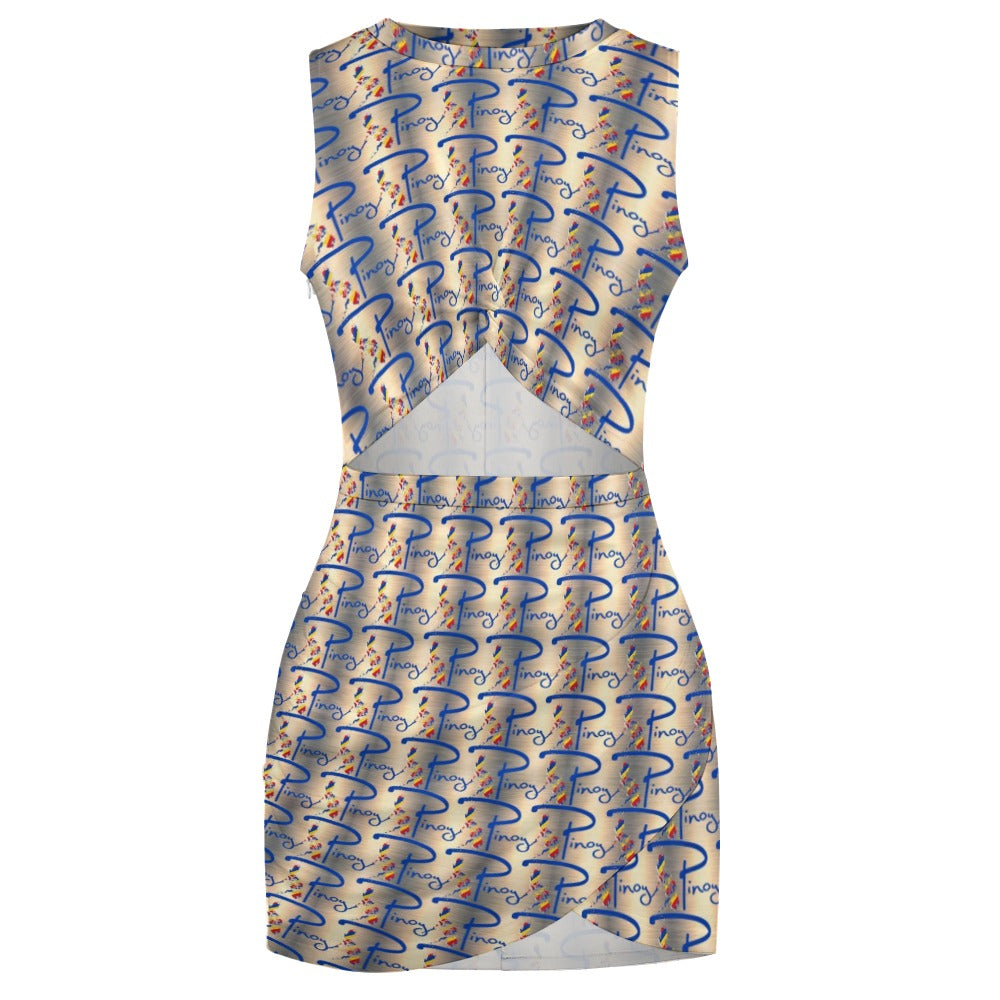 Philippine Collection - “It’s Pinoy Country” Navel-Baring Cross Fit Hip Dress – Sizes  S through 5XL