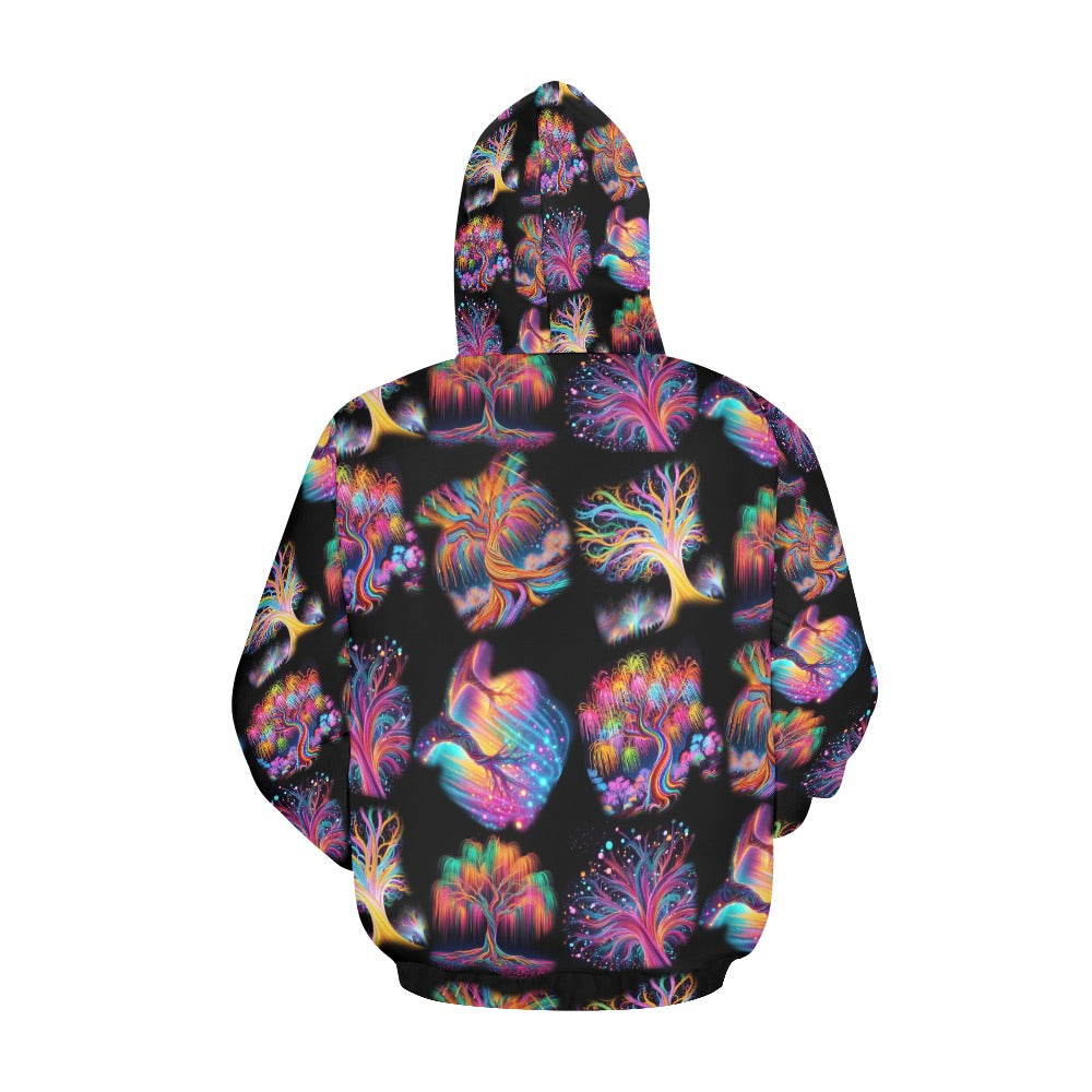 “Neon Willowy Trees” Men's Hoodie – Sizes S- 4XL