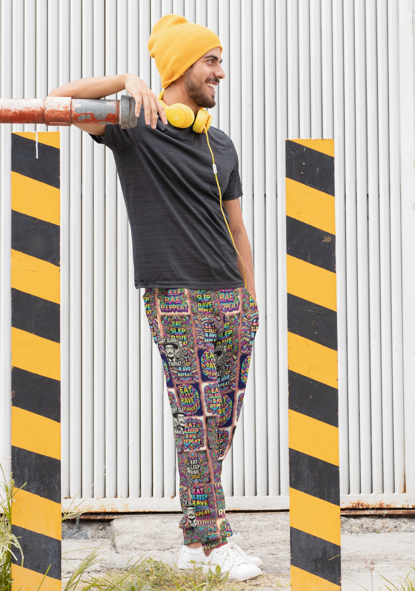 “Eat, Sleep, Rave, Repeat -Featuring Salvadore Dali” Men’s Joggers - Sizes XS - 4XL